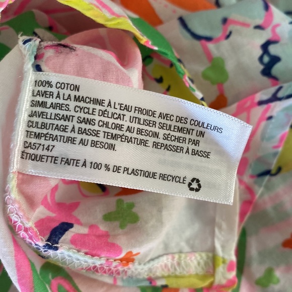 Lilly Pulitzer Target Nosey Posey Pink Aqua Blue Floral Button Down Blouse - S - Picture 12 of 15